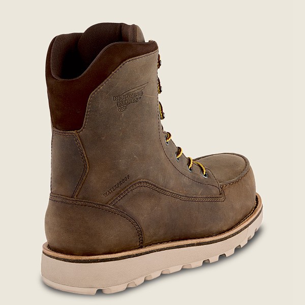 Red Wing Mens Safety Boots - Traction Tred Lite - 8-inch Waterproof Toe - Khaki - FSR165789